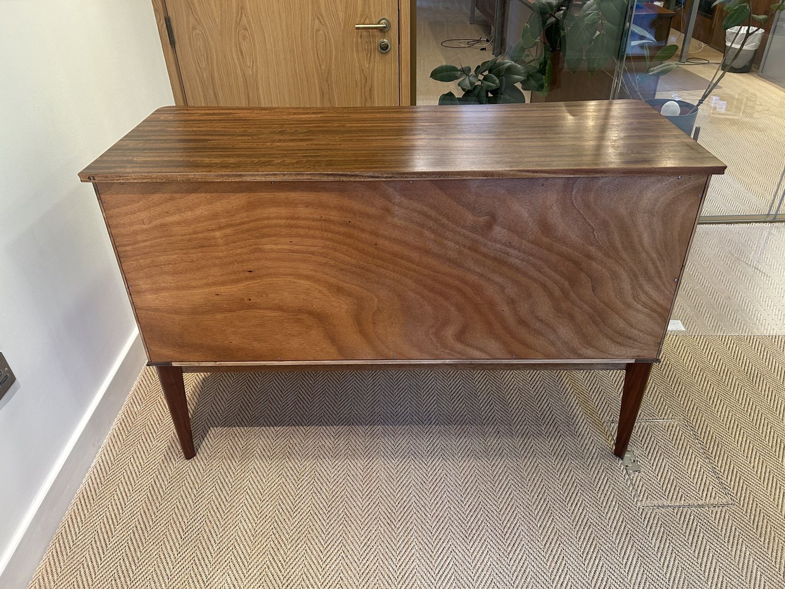 Walnut & Rosewood Upcycled Sideboard, 1950’s Gimson & Slater Geometric photo furniture