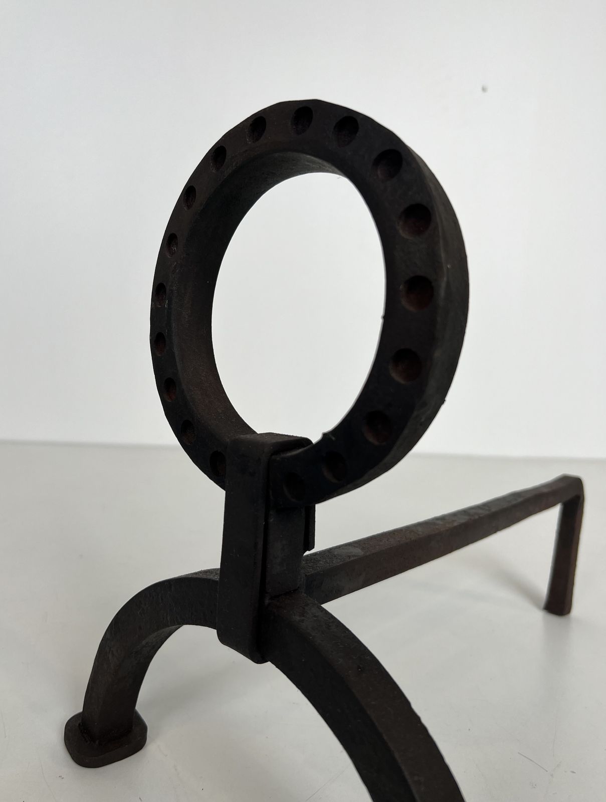 photo furniture Pair Of Modernist Wrought Iron Andirons In The Style Of Jacques Adnet
