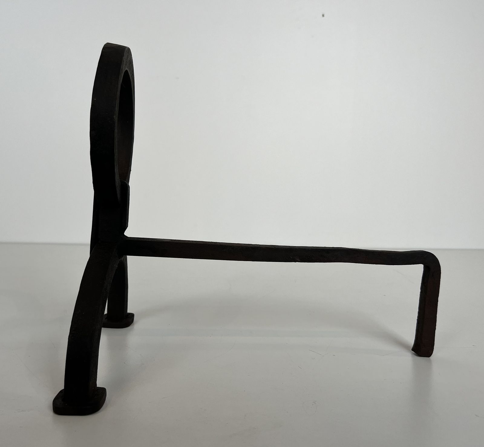 1450.0 Pair Of Modernist Wrought Iron Andirons In The Style Of Jacques Adnet photo