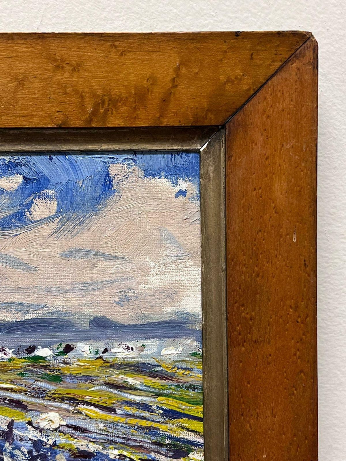 Frank Fortymid 20th C. Irish Artist Oil Painting County Wickow Ireland Cloudy Landscapec. 1950's photo for sale