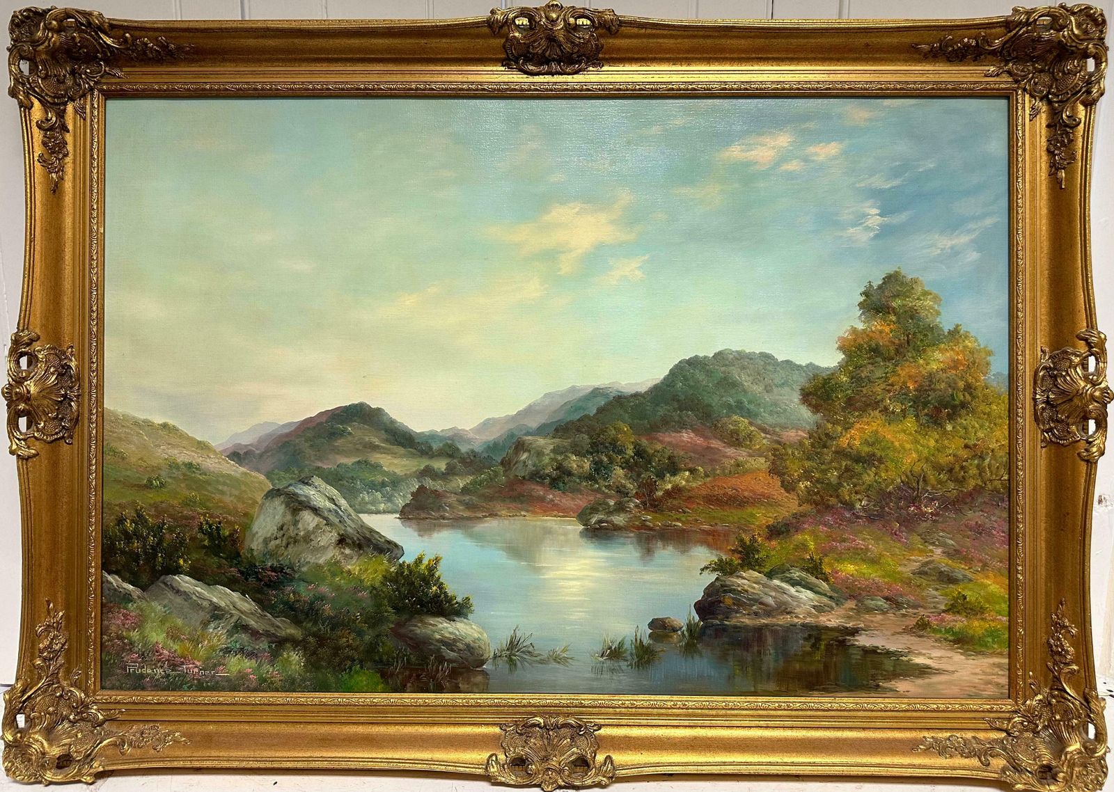 Prudence Turnerloch Lomond Scottish Highlands Signed Oil Painting Listed British Artistc. 1970's