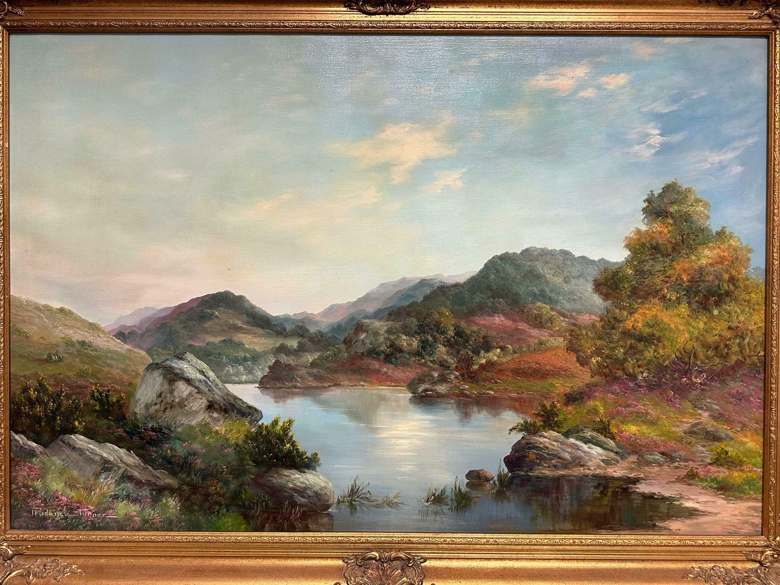 Prudence Turnerloch Lomond Scottish Highlands Signed Oil Painting Listed British Artistc. 1970's photo for sale