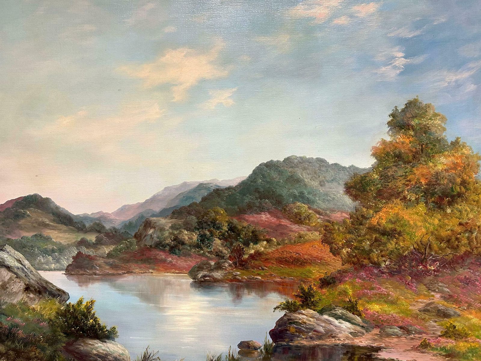 Prudence Turnerloch Lomond Scottish Highlands Signed Oil Painting Listed British Artistc. 1970's photo Art
