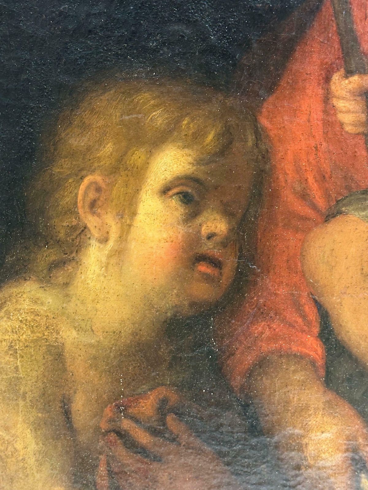 photo furniture Italian 1700'sfine Italian Old Master Oil Painting C. 1700's The Madonna Christ Child St. John