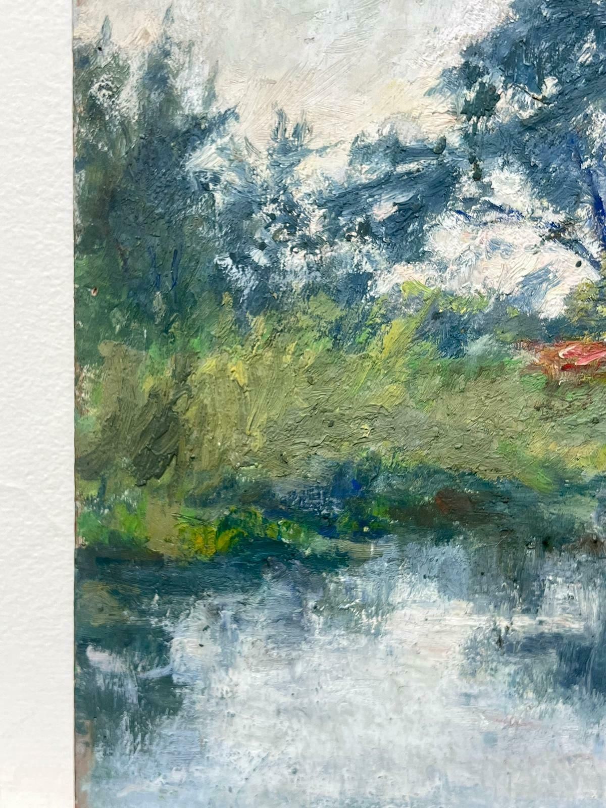 Charles Martin Sauvaigofine Antique French Impressionist Signed Oil Painting Beautiful River Landscape photo 1113.0