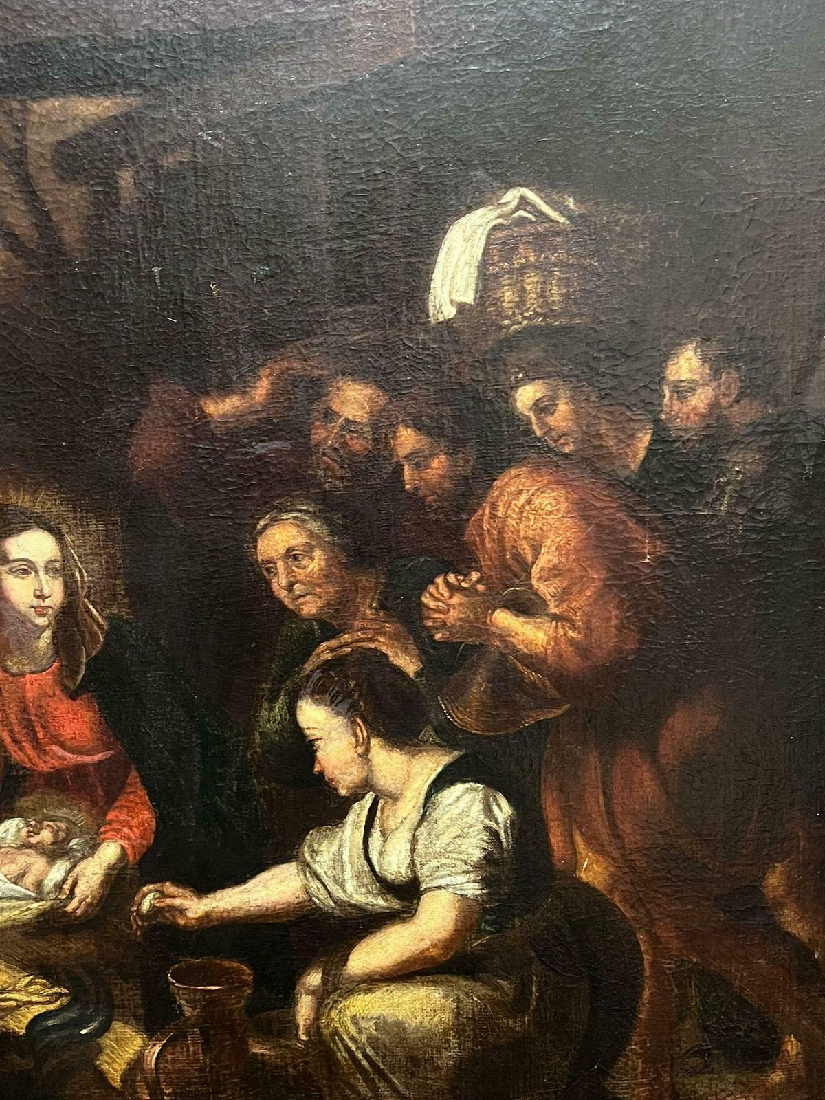 18th Dutch Old Mastervery Large 1700's Dutch Old Master Oil Painting The Nativity Scene photo buy