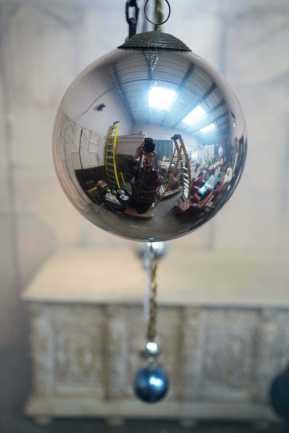 photo furniture A Mixed Group Of Eleven Victorian Mercury Glass Witches Balls C.1890 1900