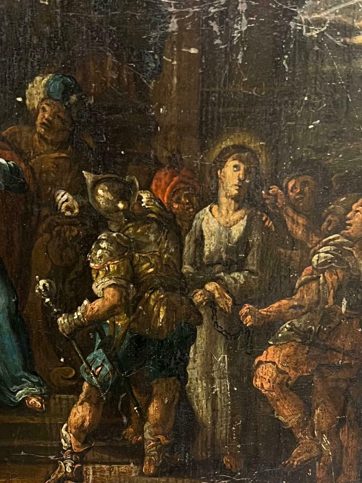 Dutch 17th Centuryfine Quality 17th Century Dutch Old Master Oil On Wood Panel Trial Of Christ17th Century photo for sale