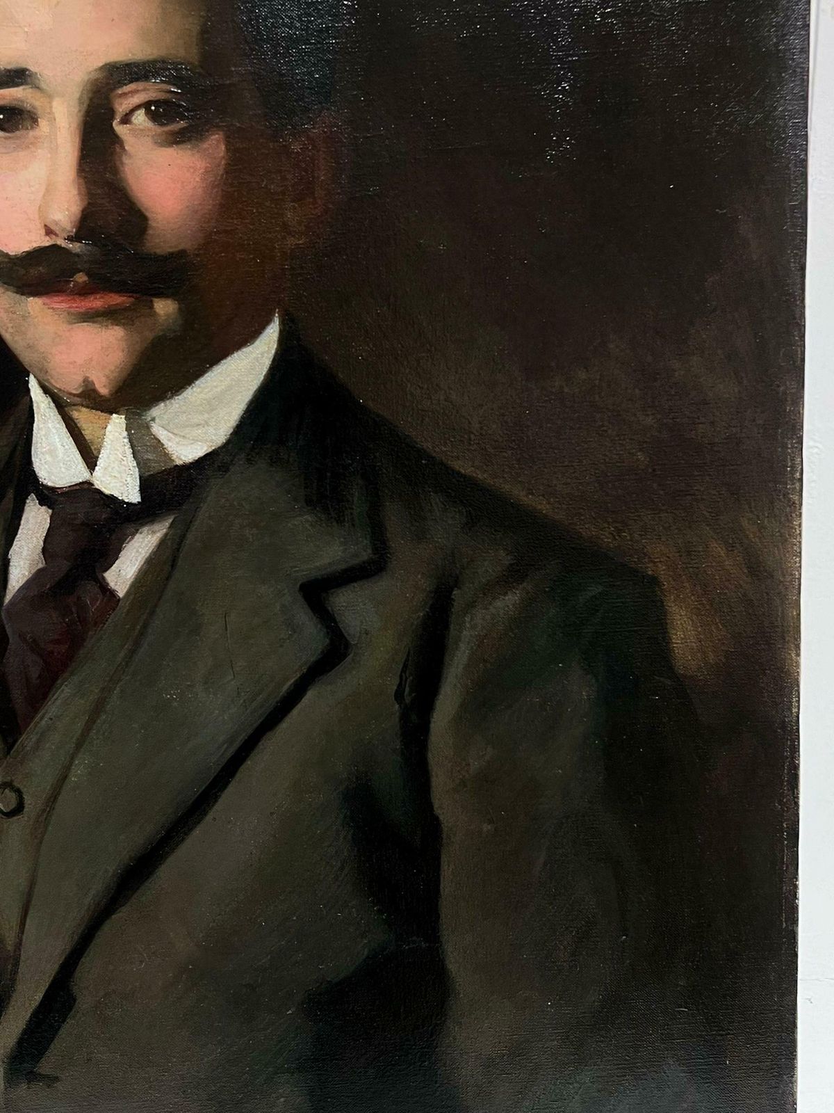 John Arthur Machray Hay (1887 1960)fine Edwardian British Society Portrait Of A Distinguished Gentleman Signed Oil 1910 photo furniture