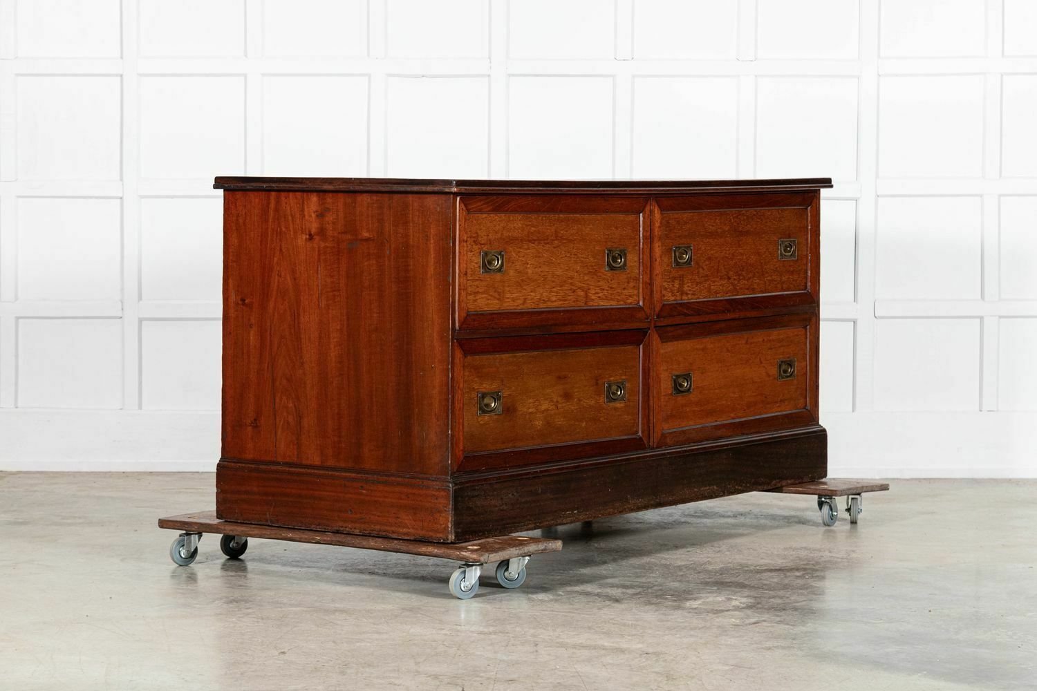 Large 19thc English Mahogany Haberdashery Counter Bank Drawers photo furniture