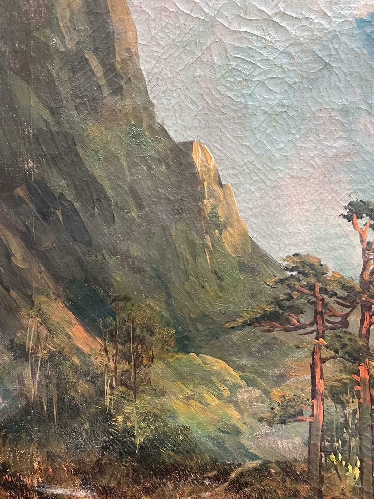 F. E. Jamiesonantique Scottish Highland Landscape Oil Painting Sunshine Over Loch Waters1920's photo 1923.0