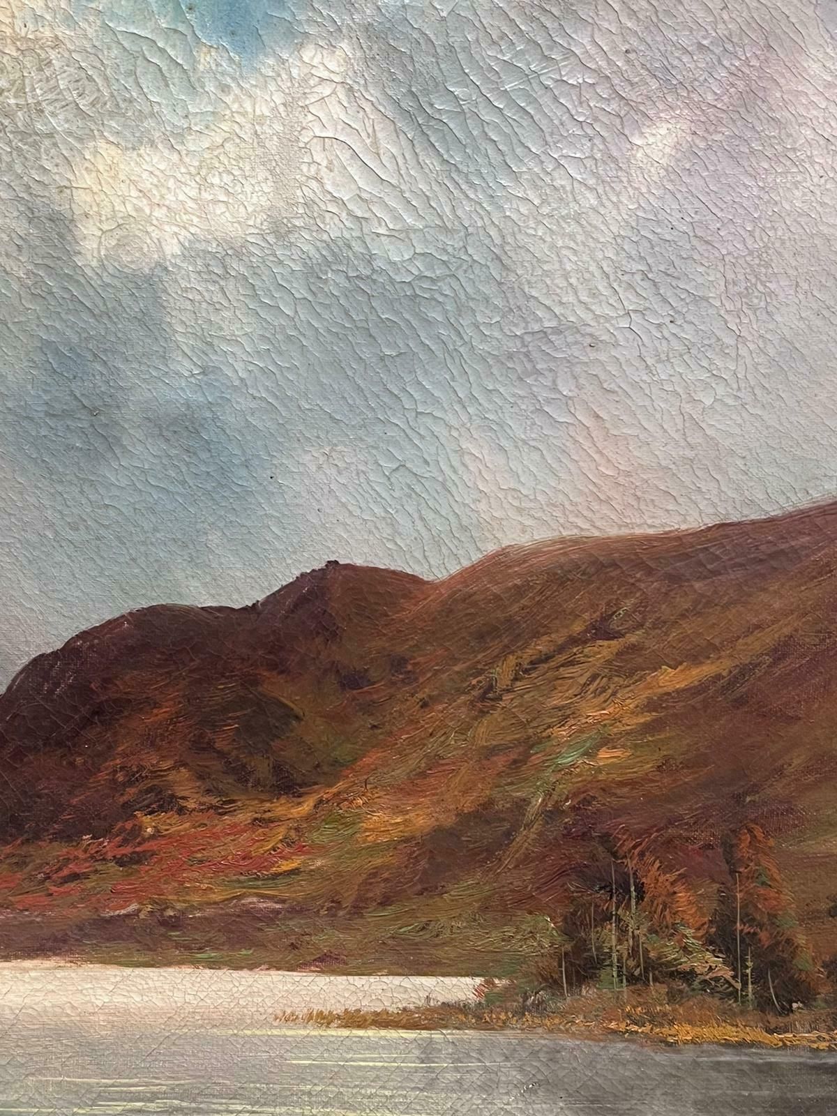 F. E. Jamiesonantique Scottish Highland Landscape Oil Painting Sunshine Over Loch Waters1920's photo buy