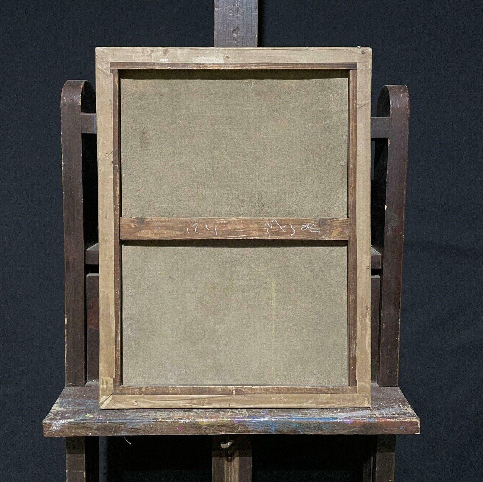 Antique Frenchsigned French Impressionist Oil Painting Portrait Of A Man Seated In Libraryc. 1910 photo vinterior