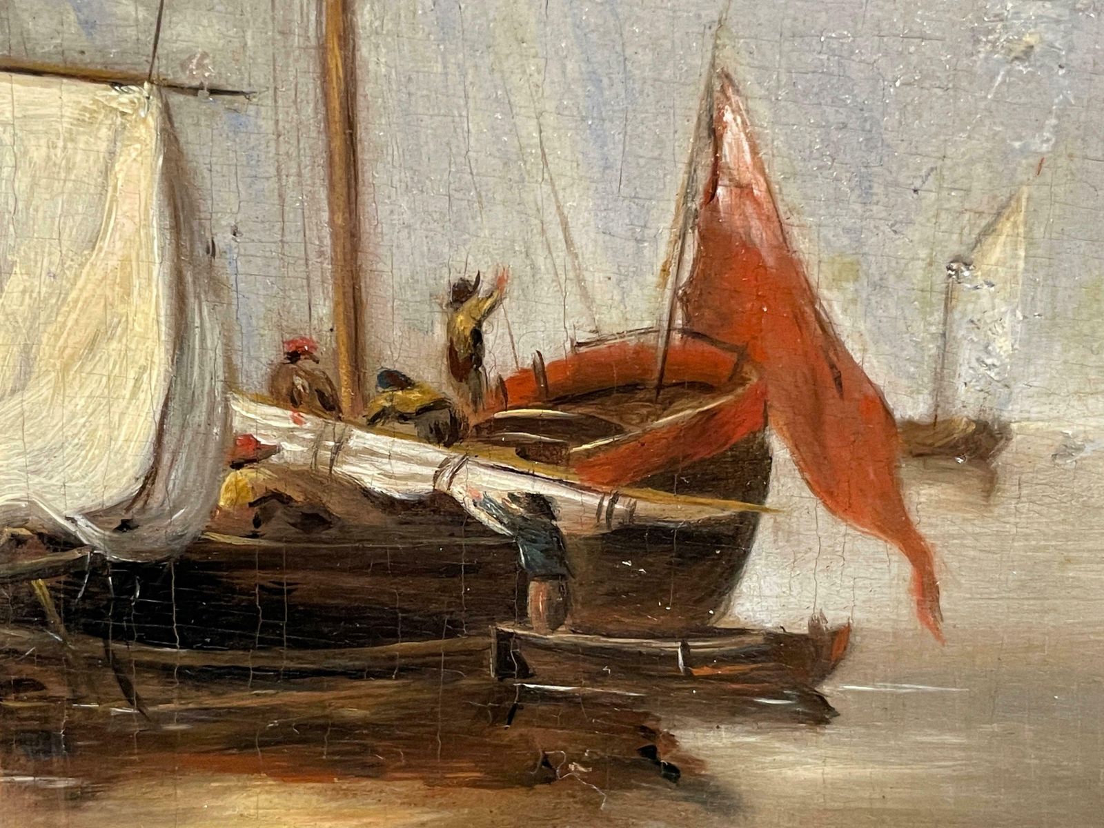 photo for sale Dutch 18thshipping In Calm Waters, 18th Century Dutch Oil On Wood Panel, Man O War18th Century