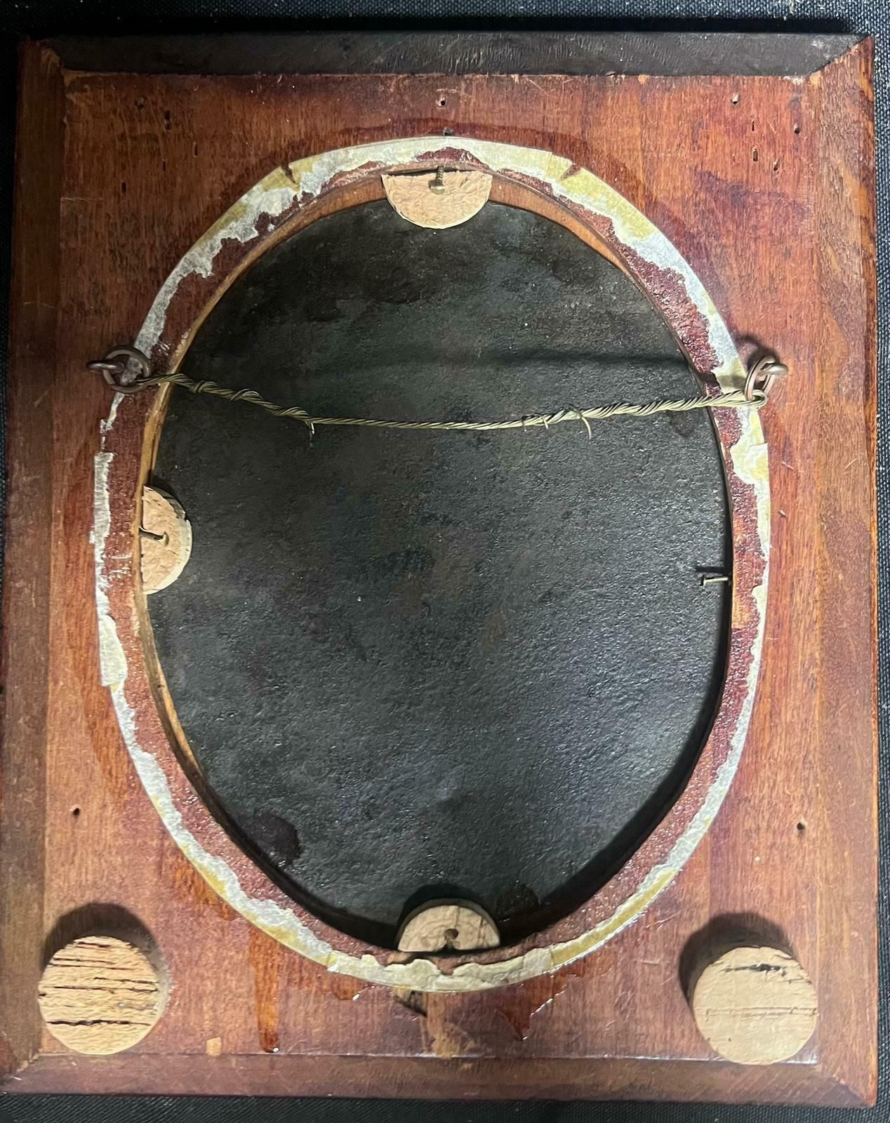 Dutch Old Master17th Century Dutch Old Master Oil Painting Oval Shape Figures In Tavern Interior photo furniture