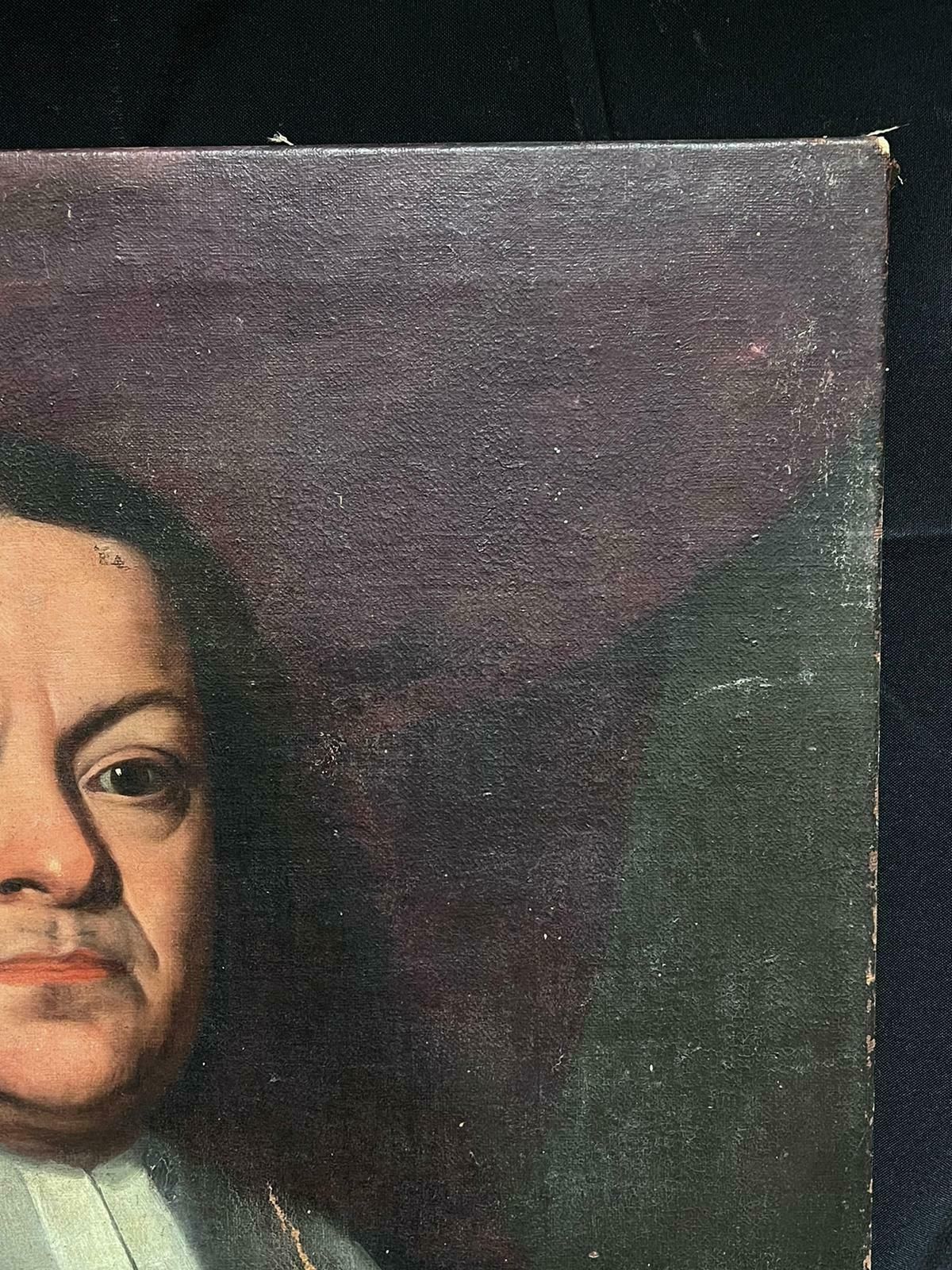 Large 1700's Italian Oil Painting On Canvas Portrait Of A Clerical Gentleman1950's photo 1026.0