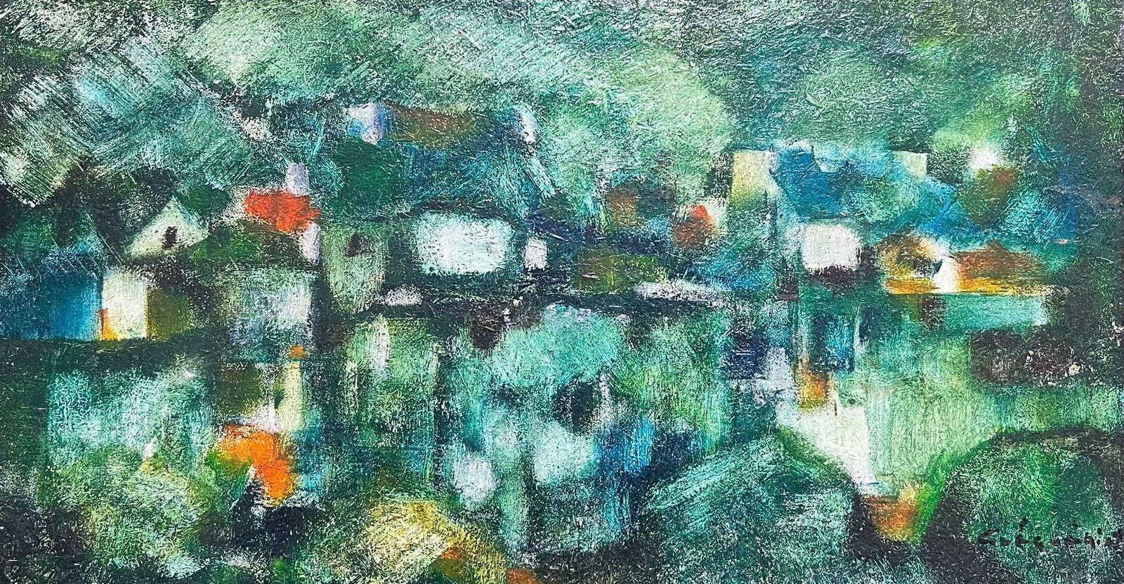Gerard Guegueniatabstract Expressionist Oil French Modernist Landscape Painting Signed