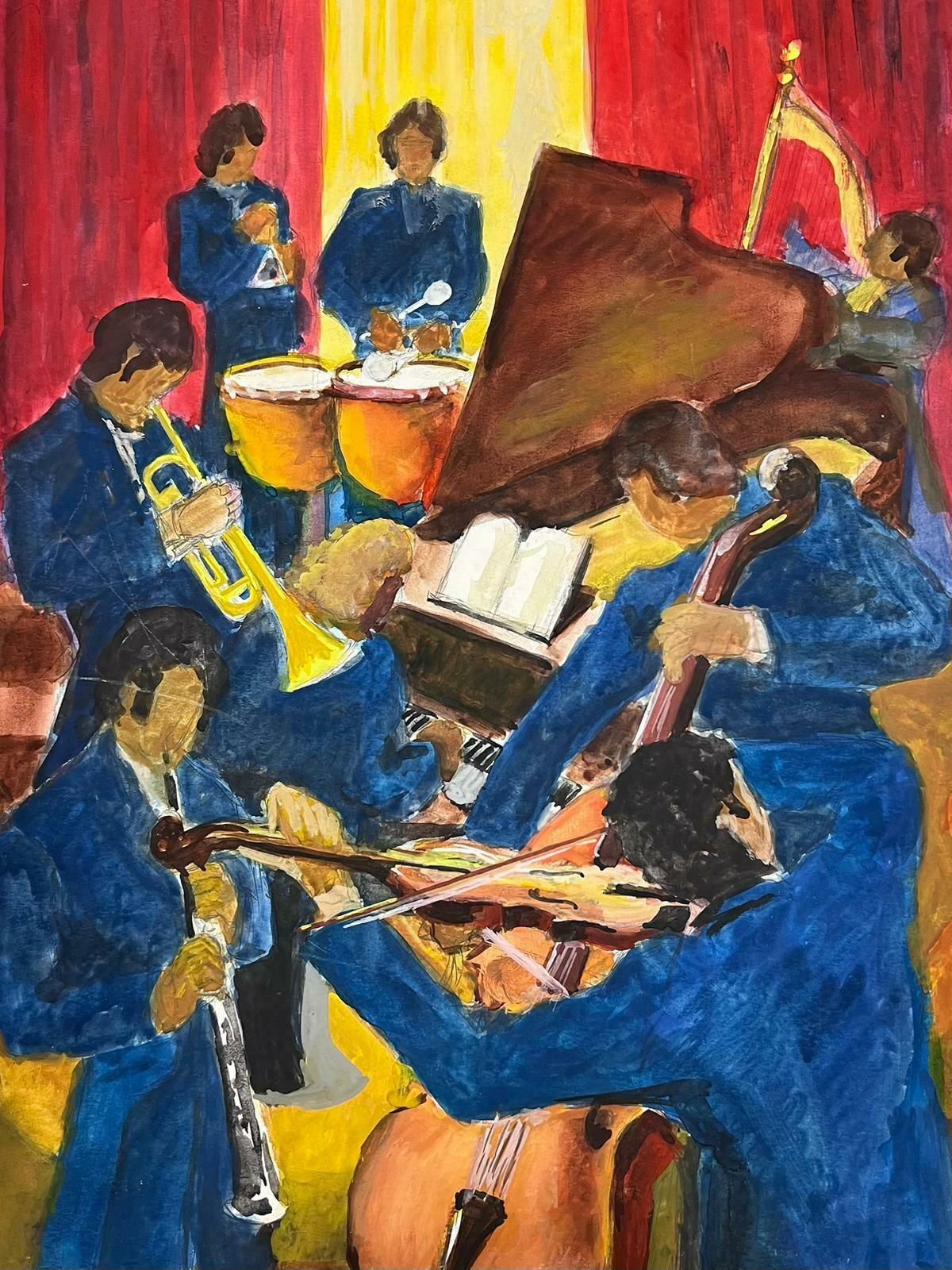 Guy Nicod The Orchestra Jazz Band Superb 20th Century French Modernist Painting photo 754.0