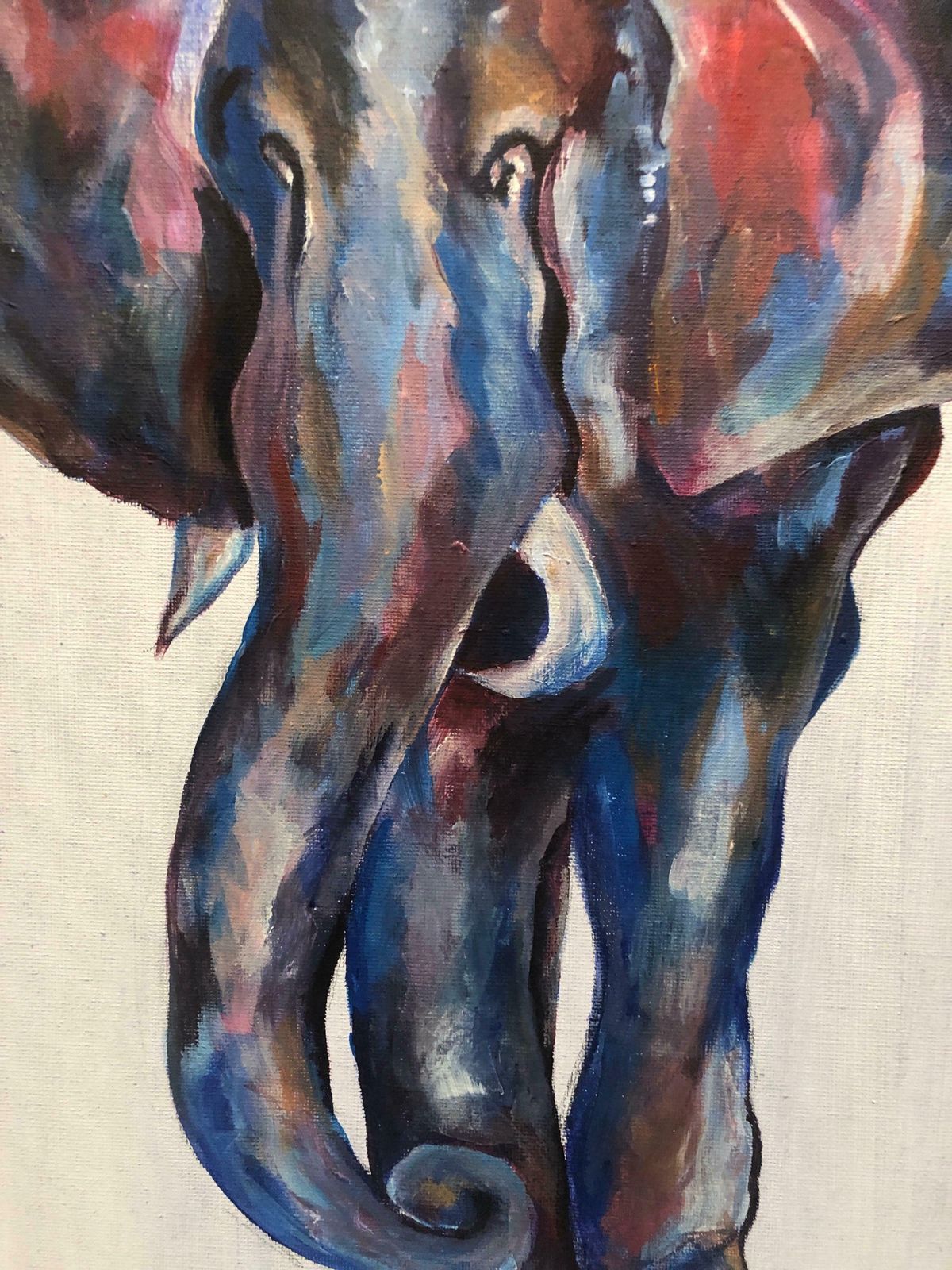 Minty Ramseycolourful Elephant Abstract Painting Modern British Artist2020 photo vinterior