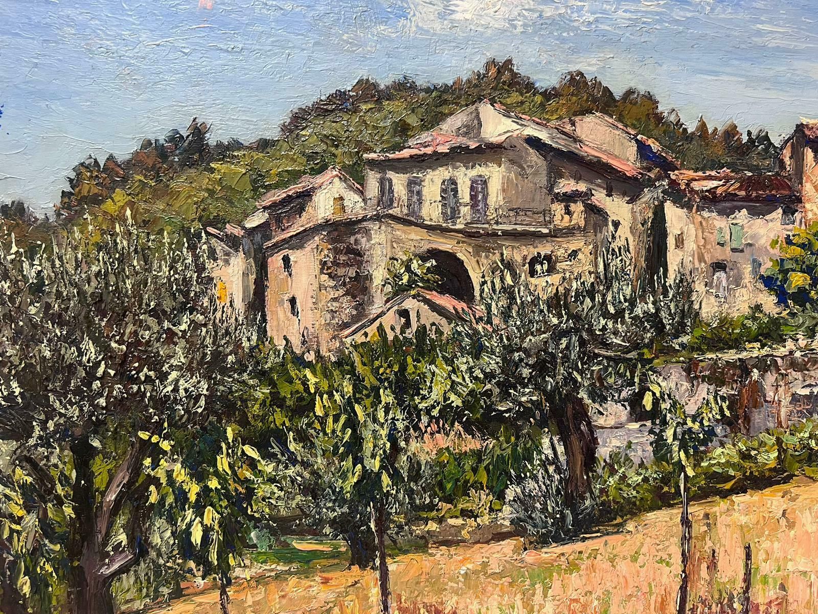 Josine Vignonbargemon Provencal Village Landscape 1950s French Post Impressionist Oil 1950s photo for sale
