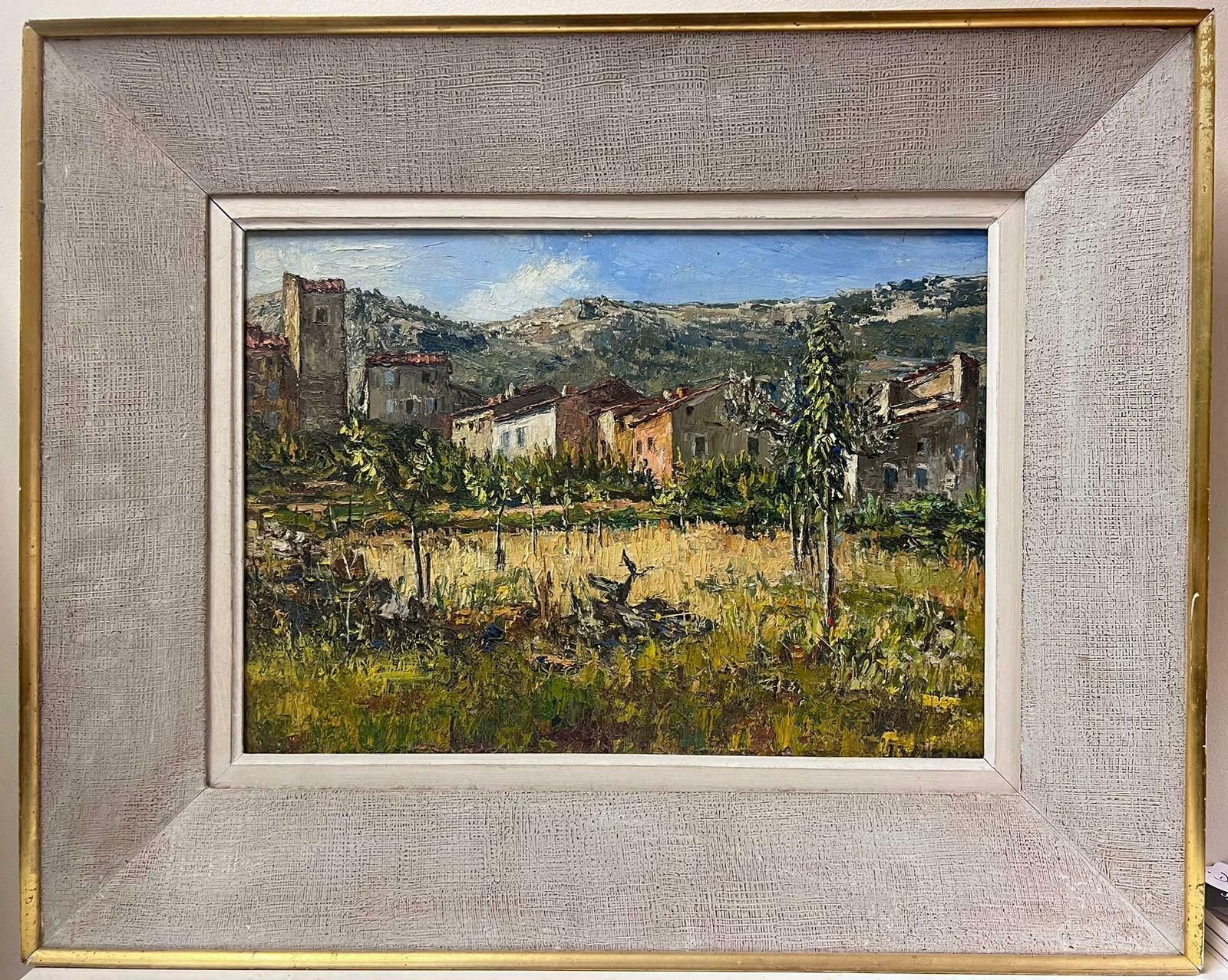 Josine Vignonprovencal Village South Of France 1960's French Post Impressionist Oil Painting1960s