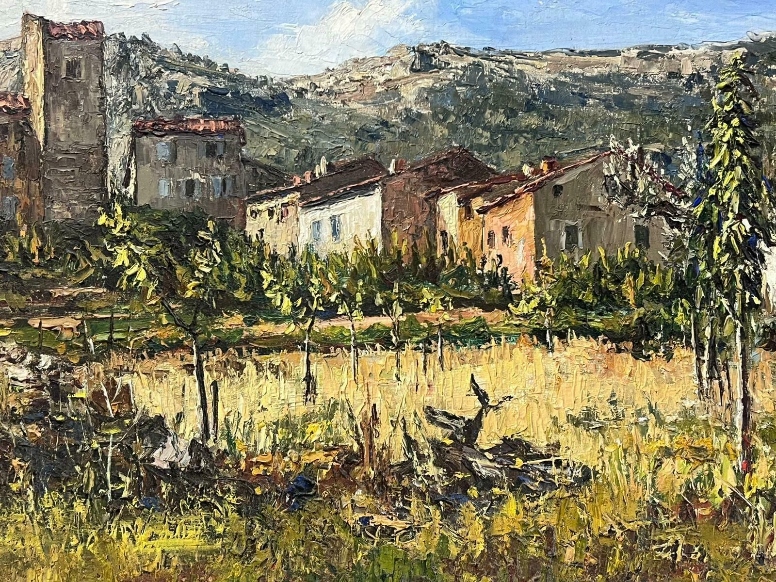 Josine Vignonprovencal Village South Of France 1960's French Post Impressionist Oil Painting1960s photo vinterior