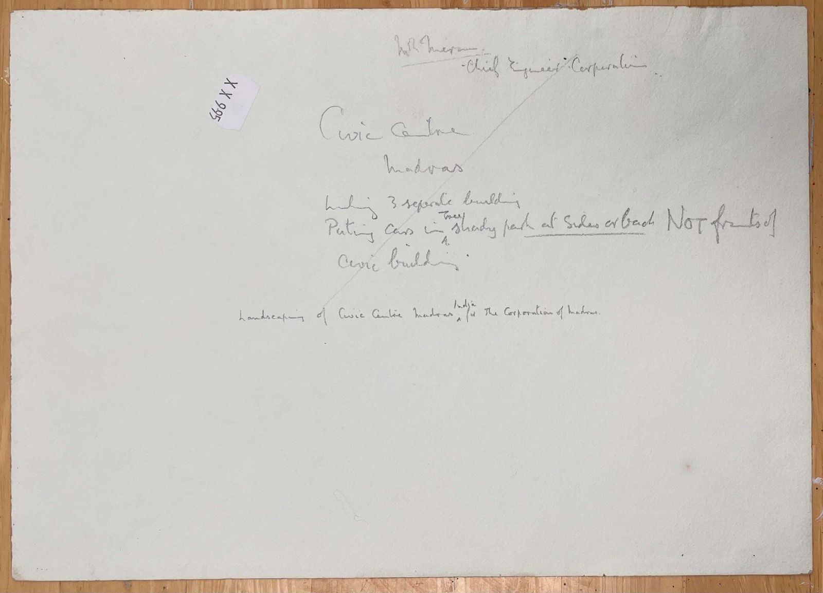 Ian G. Walkerfinely Detailed British Watercolor Topographical Of Civic Centre Madras20th Century photo 339.0
