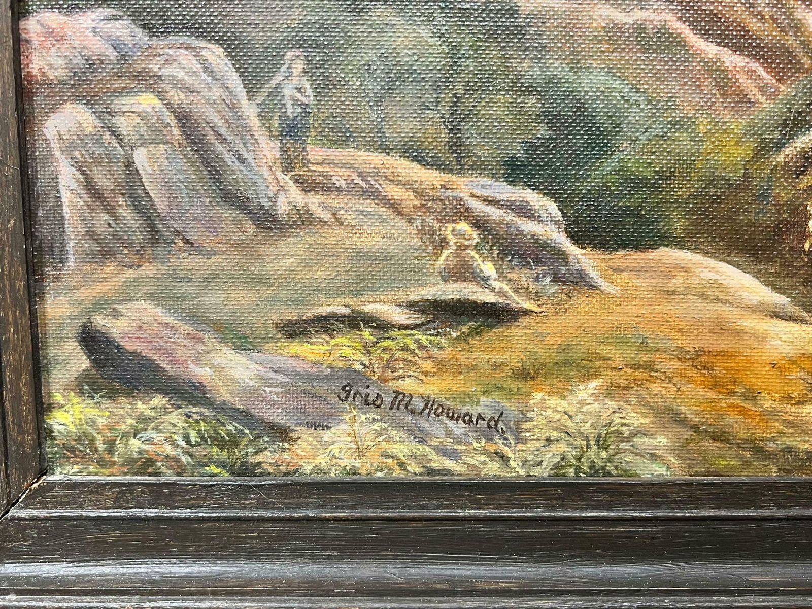 English Schoolbeautiful English Signed Oil Painting Majestic Hills Lake District Landscape photo Art