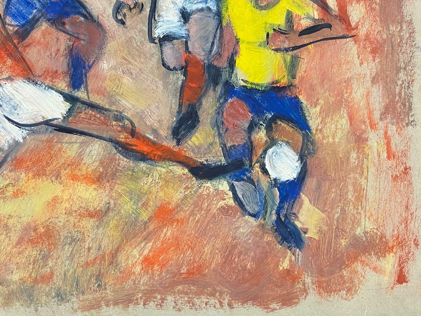 Elisabeth Hahnthe Football Match 20th Century German Modernist Oil Painting Playing Football20th Century photo vinterior