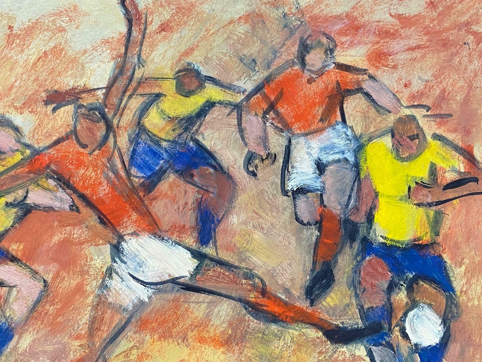 Elisabeth Hahnthe Football Match 20th Century German Modernist Oil Painting Playing Football20th Century photo buy
