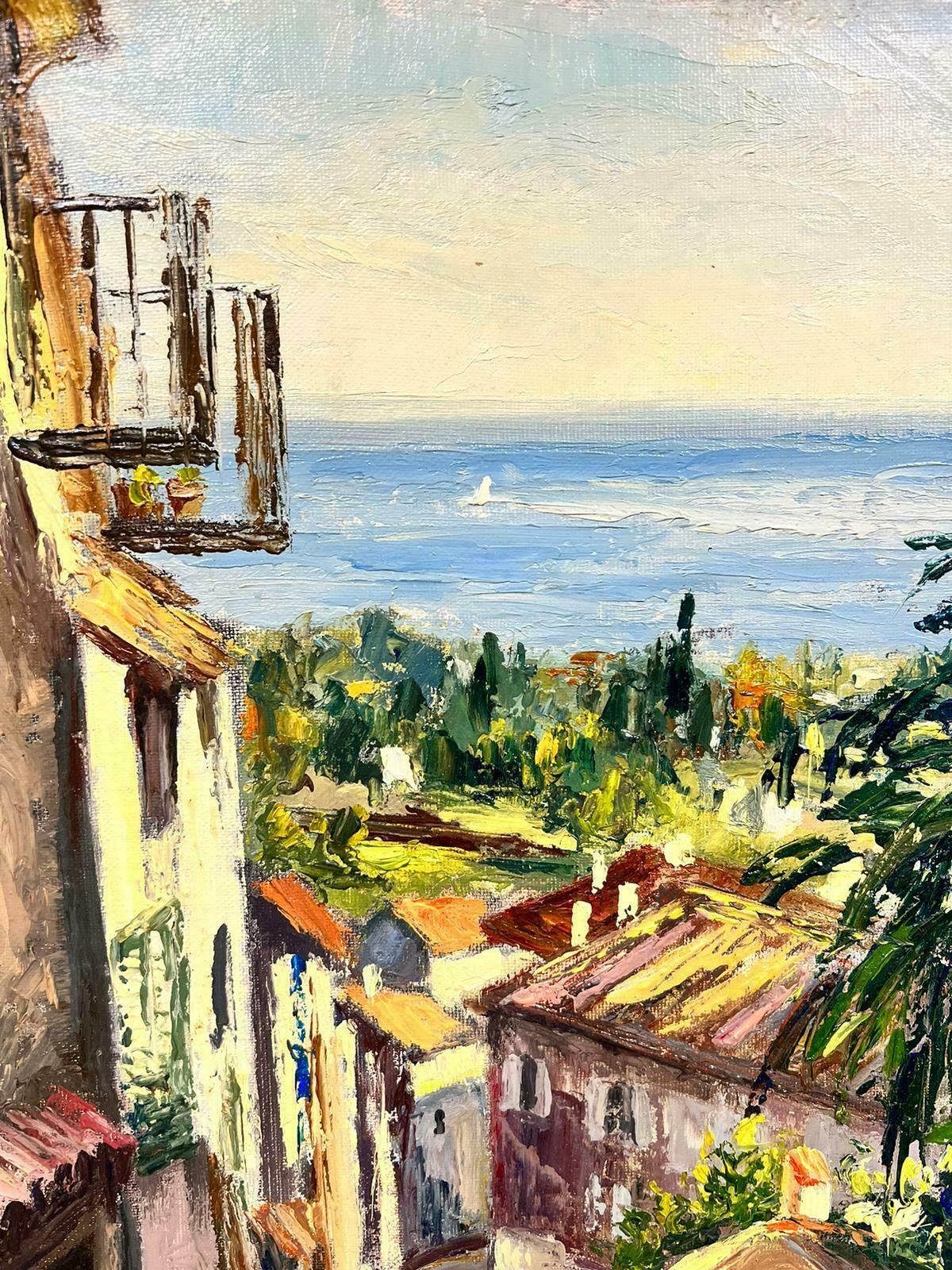 Josine Vignoncagnes Sur Mer French Exotic Town Post Impressionist Signed Thick Oil Impasto1960's photo for sale