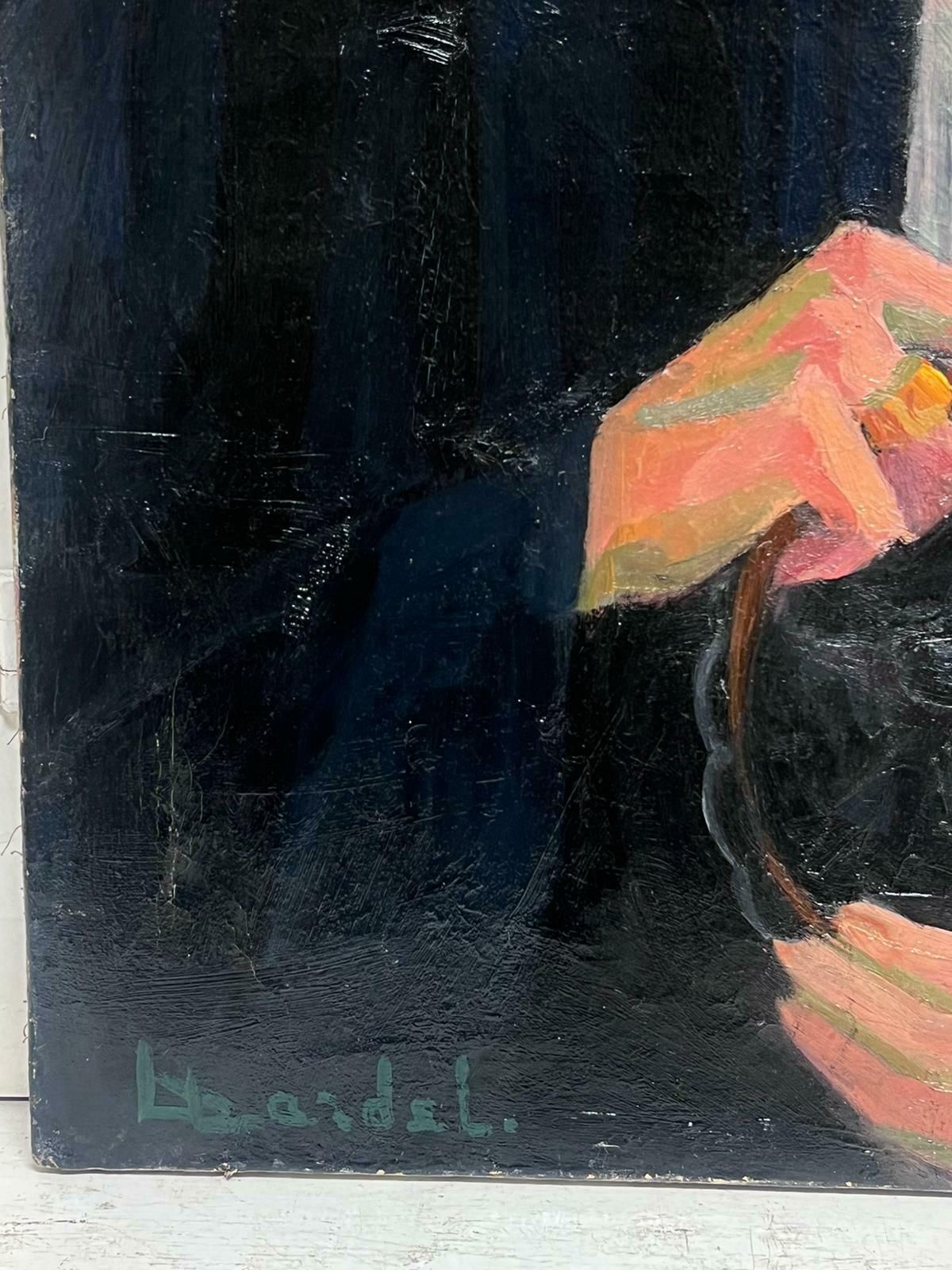 Denise Dardel190's French Post Impressionist Signed Oil Portrait Of Male French Priest1950 photo Art