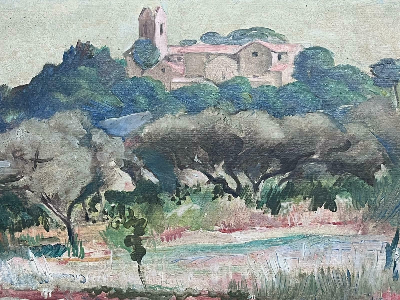 Raymond Heudebert (French 1894 1991)french Post Impressionist Signed Oil Mid Century Provencal Landscape & Village1950's photo for sale