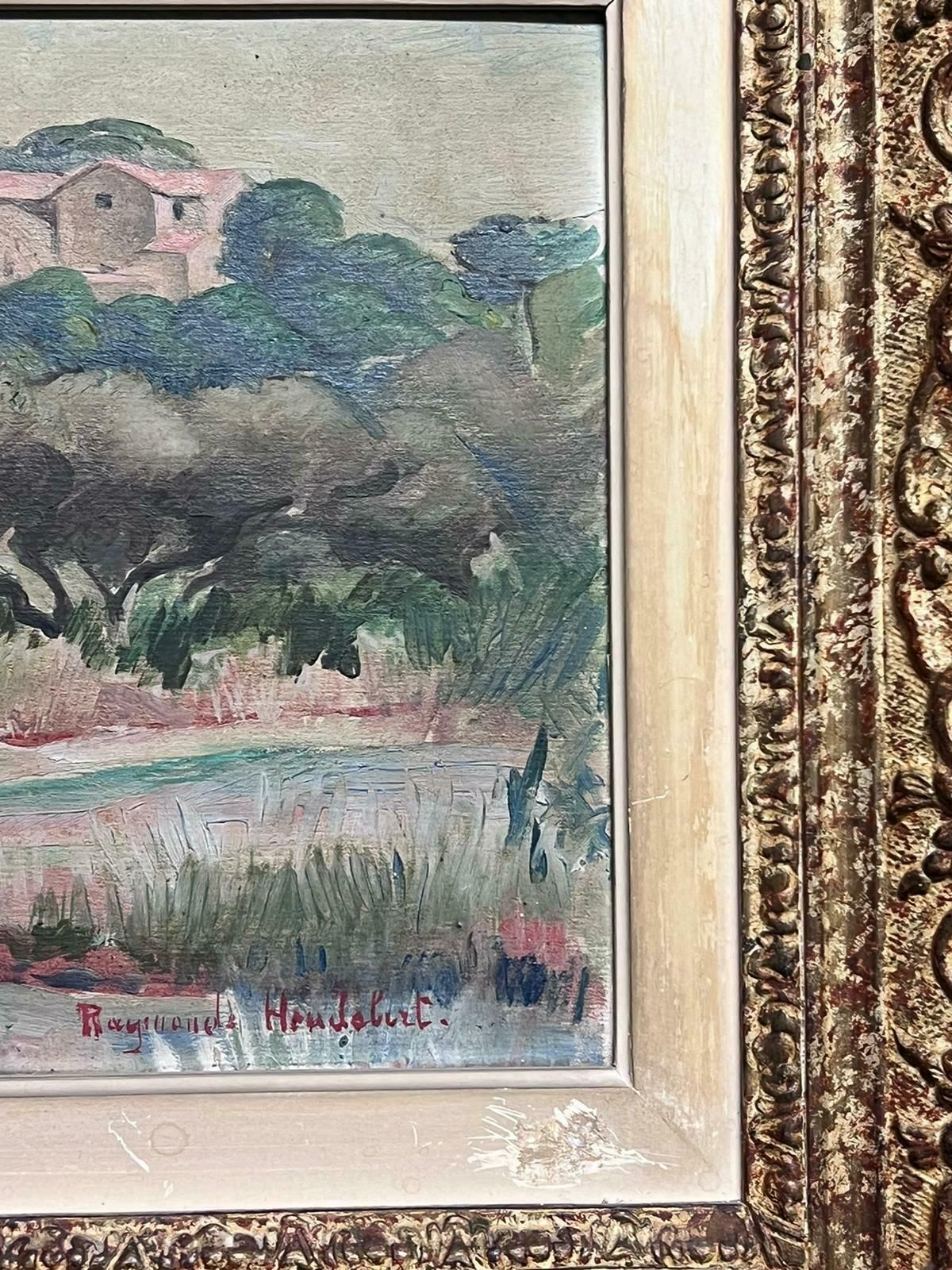 Raymond Heudebert (French 1894 1991)French Post Impressionist Signed Oil Mid Century Provencal Landscape & Village1950's photo buy