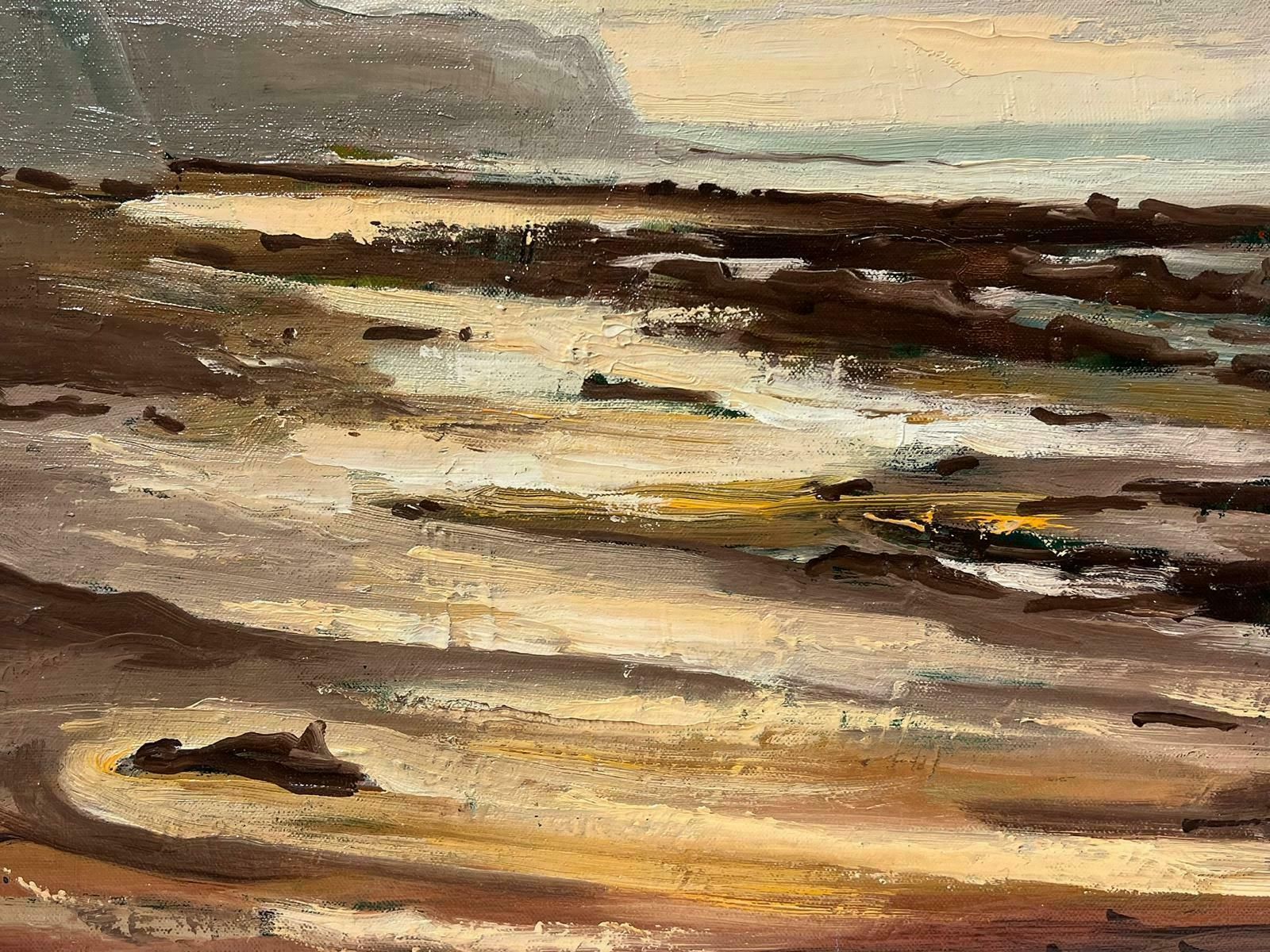 Georges Bordonovecontemporary French Impressionist Oil Dramatic Atmospheric Beach Scene Cliffs photo 822.0