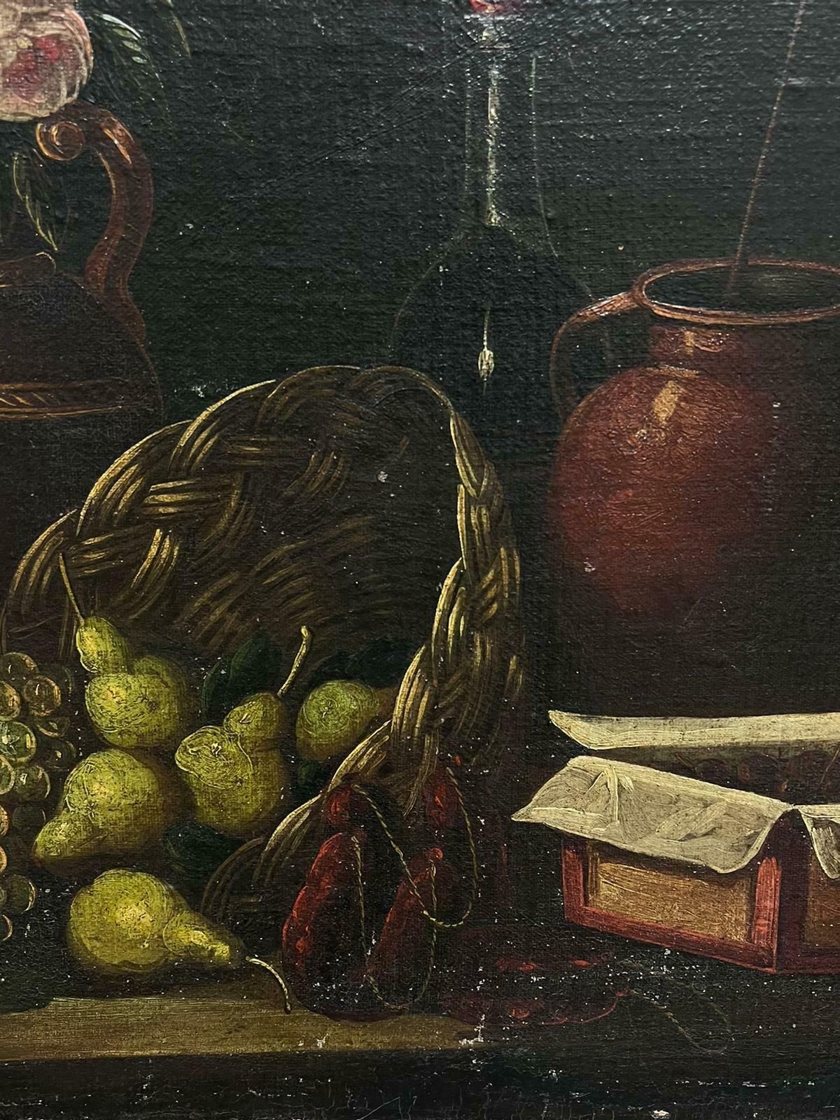 Unknownhuge 18th Century Italian Old Master Oil Painting Still Life Fruit In Basket18th Century photo buy