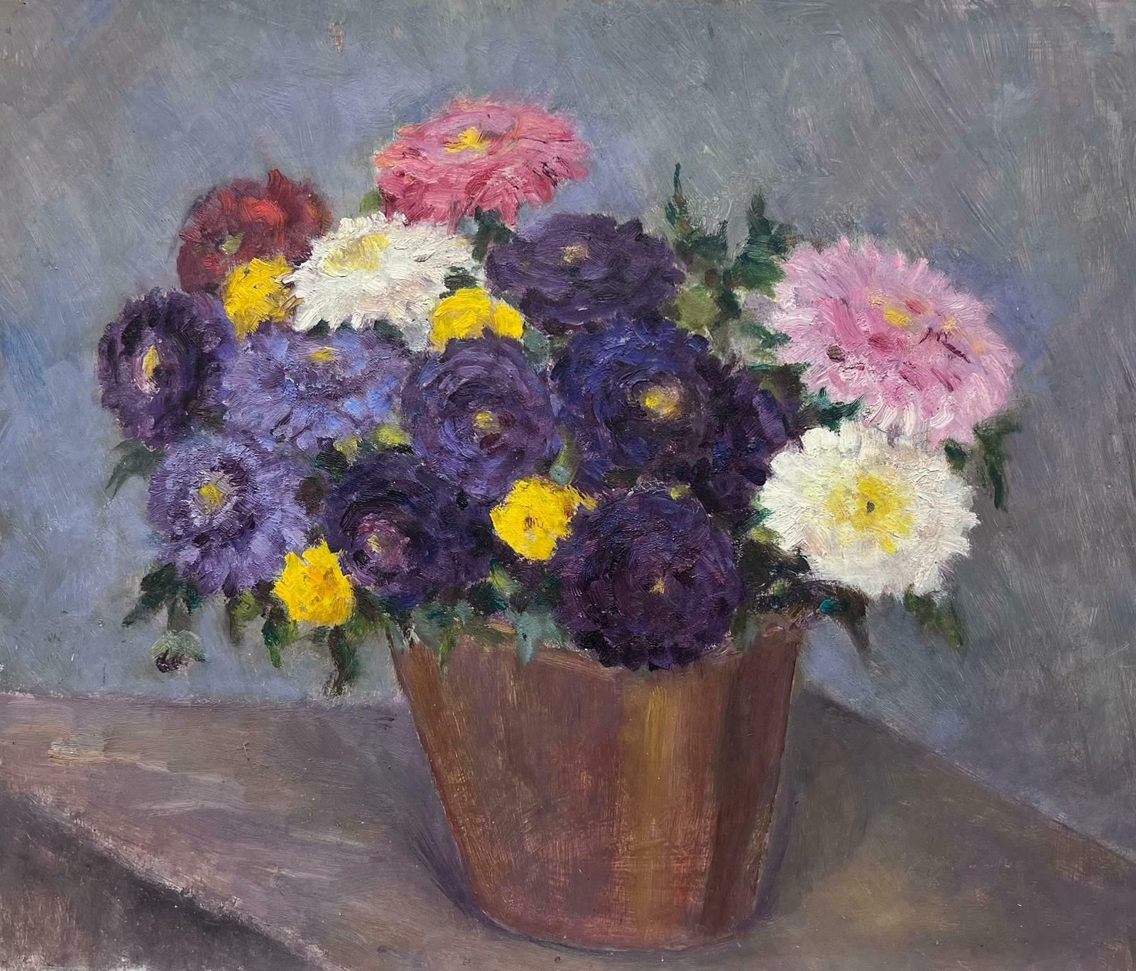 Louise Alixmid 20th Century French Impressionist Oil Still Life Of Flowers Female Artist1940's