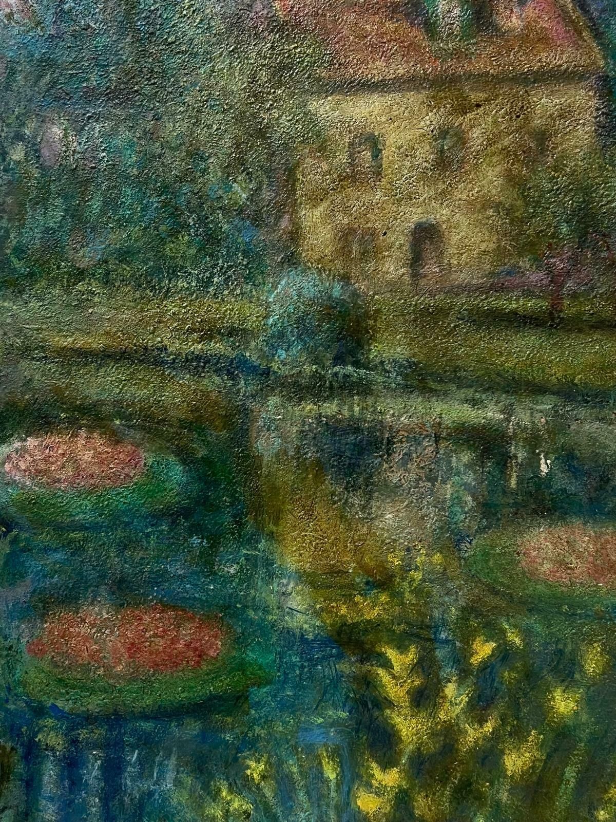 Jacob Markielthe Lily Pond 20th Century Modernist Oil Painting By Listed Polish Artist photo for sale