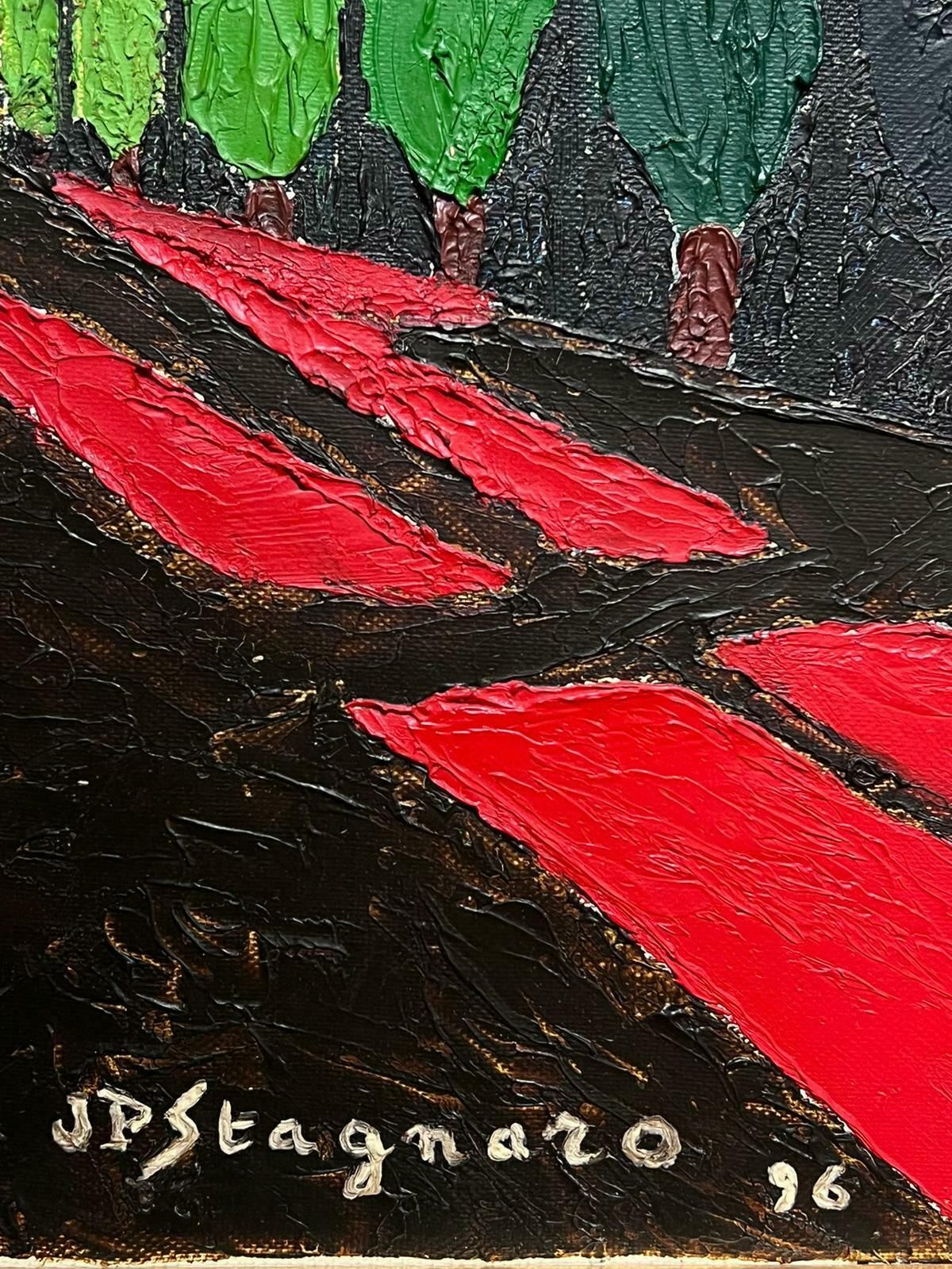 Jean Pierre Stagnarothe Arc De Triomphe By Night 1990's French Modernist Thickly Painted Oil 1996 photo Art