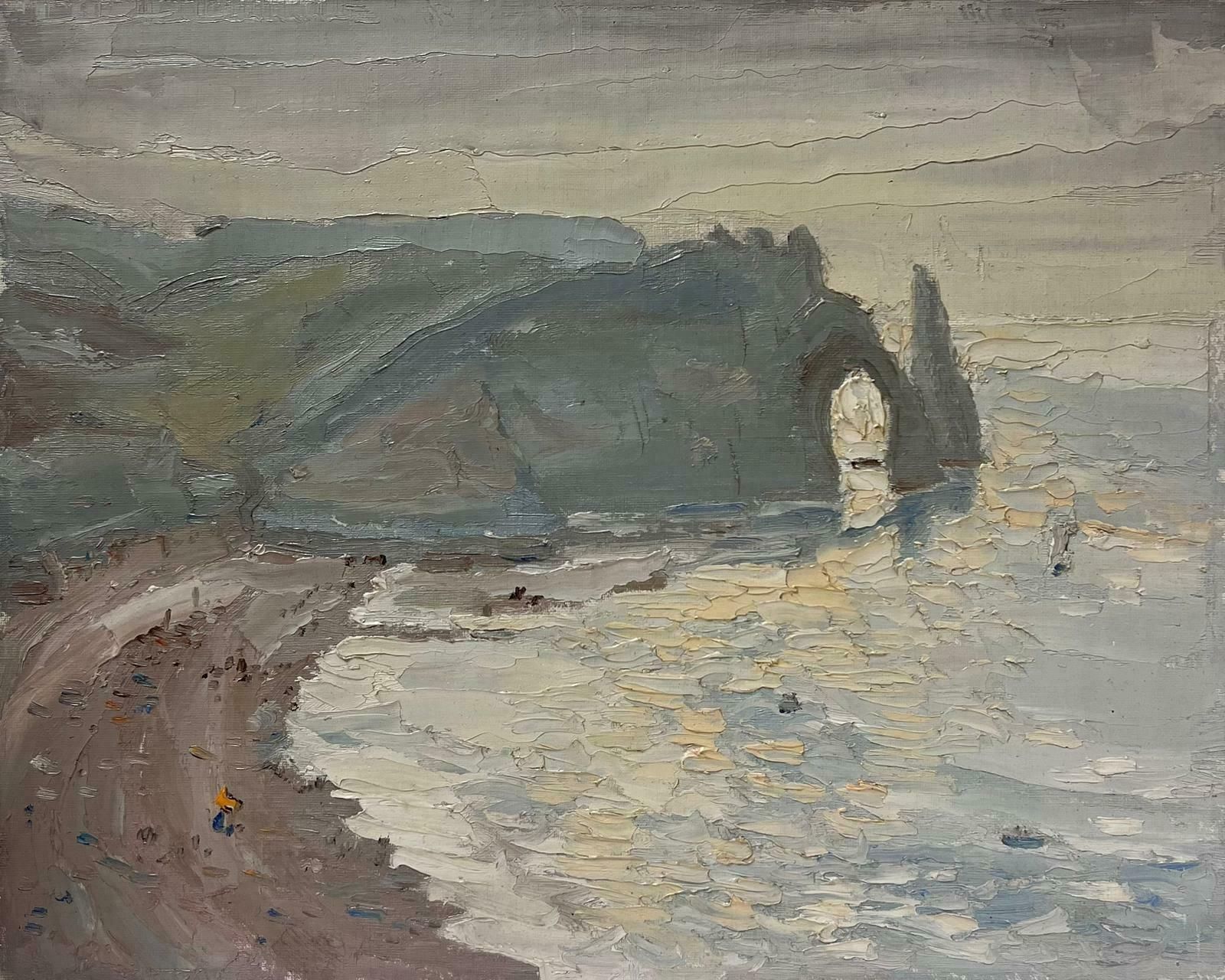 Georges Bordonove1970's French Impressionist Oil Etretat Normandy Coastline Seascape Signed Oil 1970