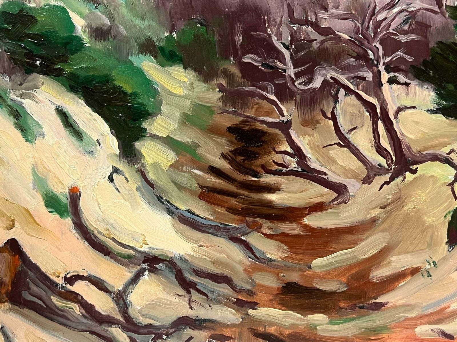 Georges Bordonove1970's French Post Impressionist Signed Oil Painting Sand Dunes On The Beach1976 photo buy