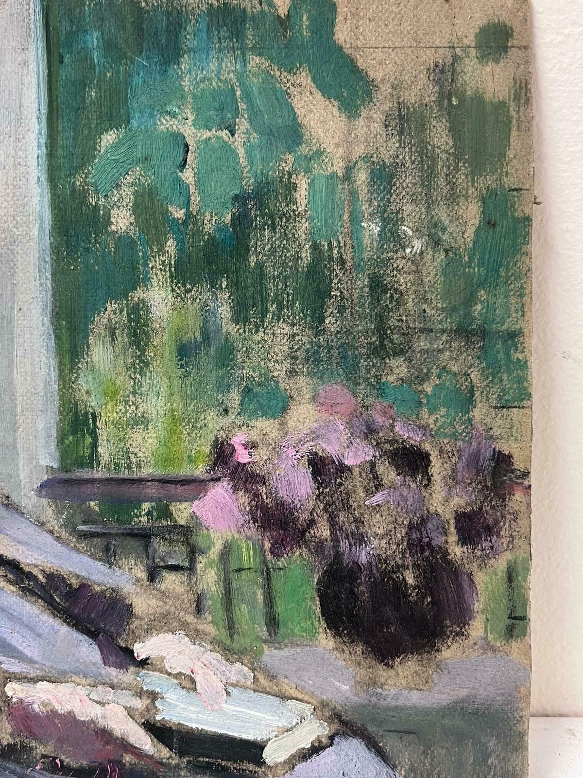 Louise Alix1940's French Impressionist Oil Elderly Lady Seated By Window In Room1940's photo Art