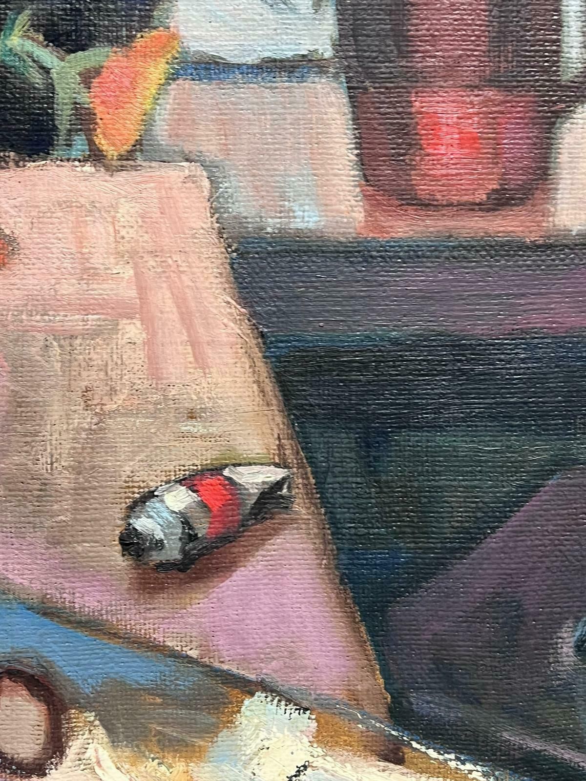 French 1930'slarge French Post Impressionist 1930's Oil Still Life Artists Studio Interior1930's photo 1641.0