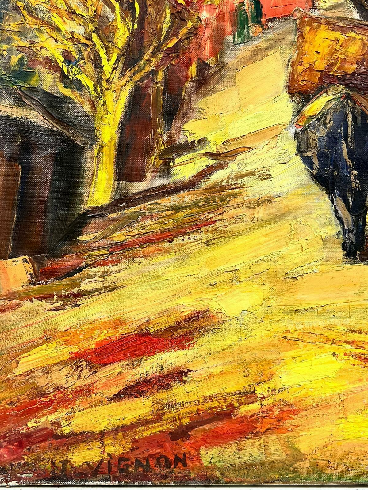 Josine Vignon1960’s French Oil Provençal Village Figure Walking With Donkey Post Impressionis1960's photo 1846.0