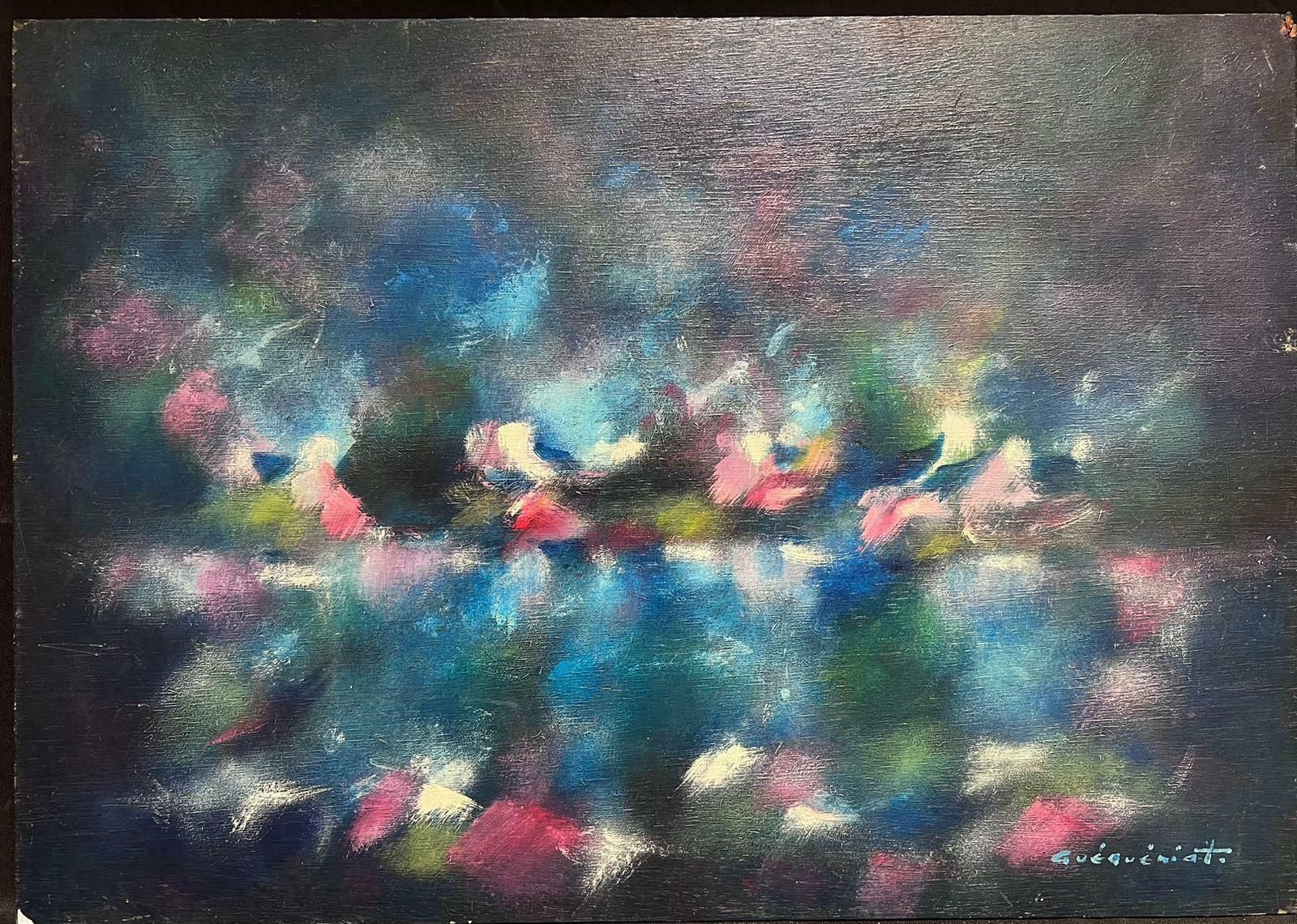 Gerard Guegueniatfrench Abstract Expressionist Signed Oil Blur Of Color 20th Century photo furniture