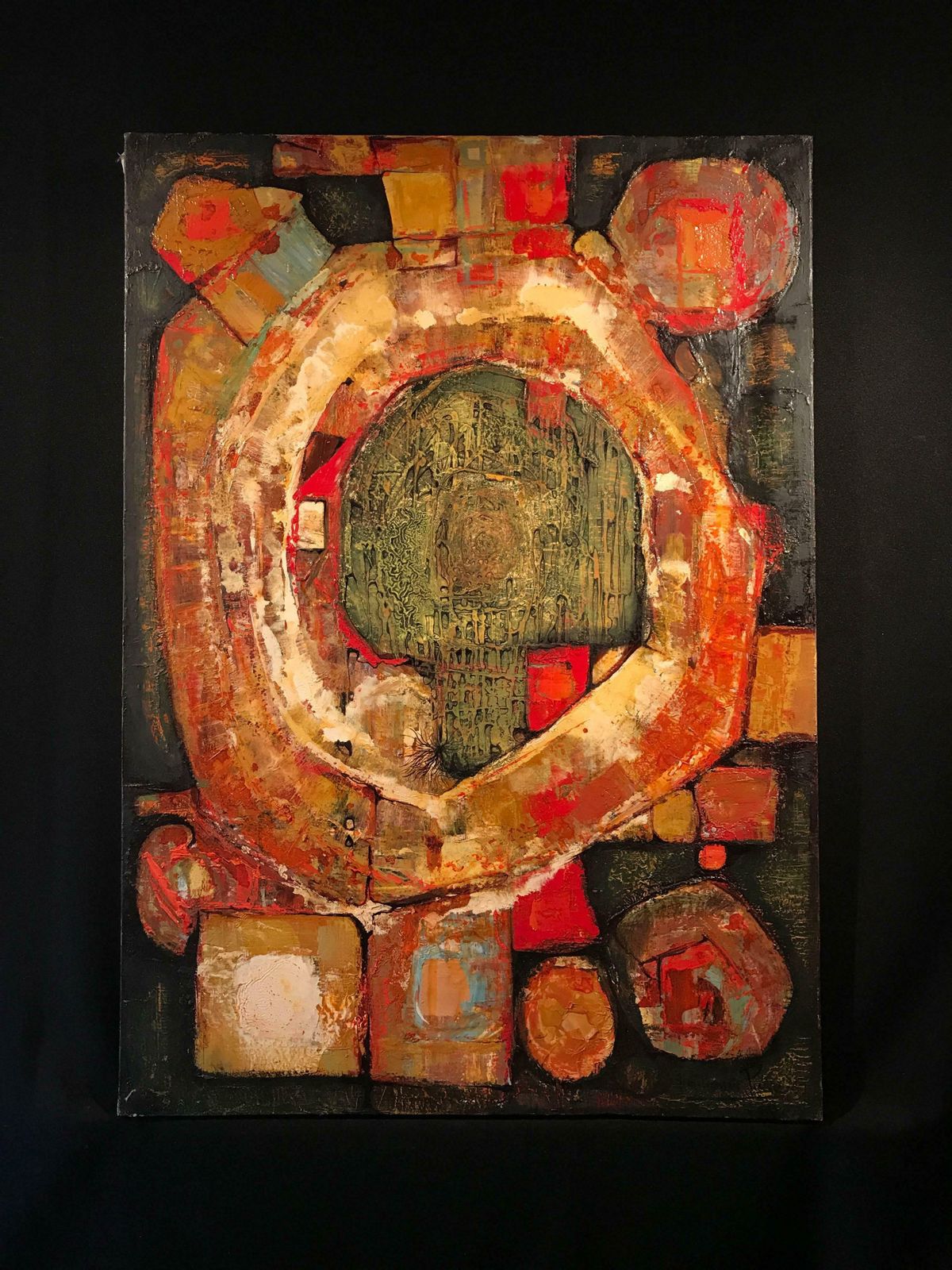 Jean Francois Pierrelarge French Abstract Oil Painting Beautiful Colorsc.1961 photo furniture