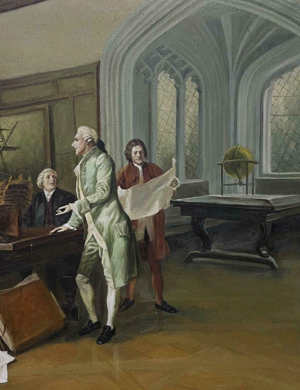 Unknownthe Explorers Meeting Classical Sea Faring Adventurers With Ship & Charts, Oil photo 2872.0