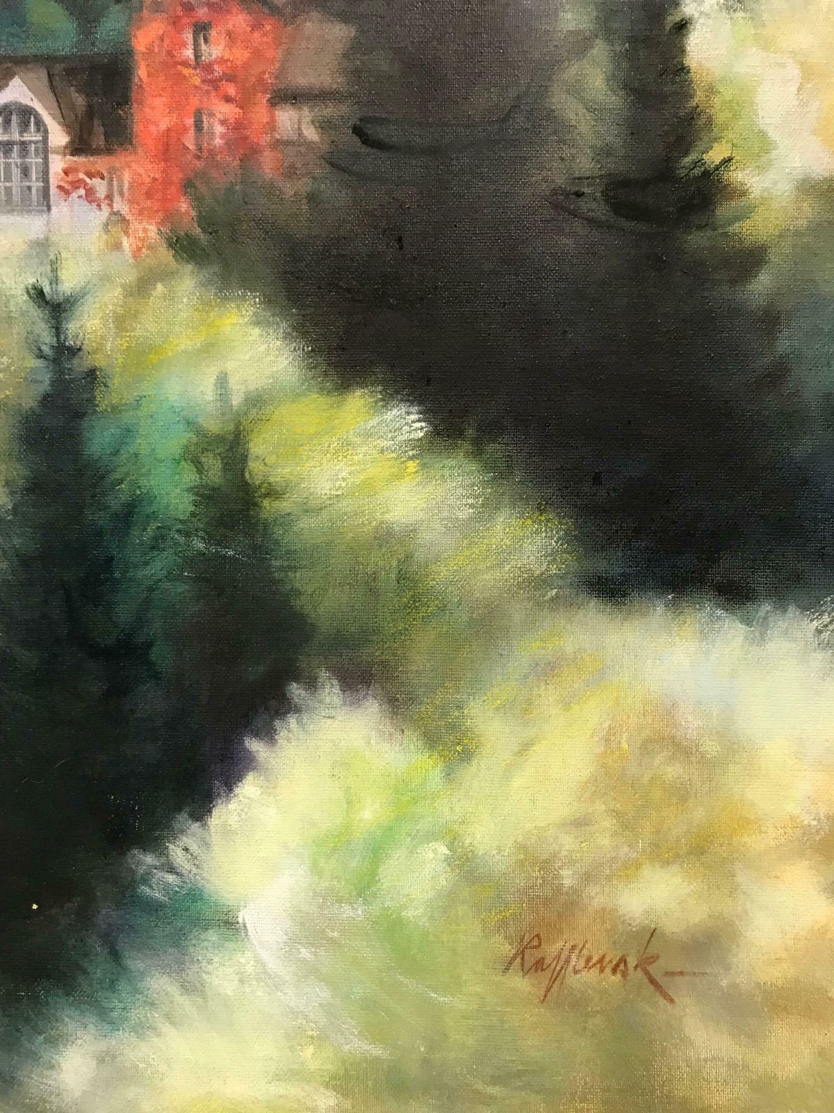French Schoollarge French Contemporary Oil Painting Monet's Giverny Landscape, Signed Titled photo buy