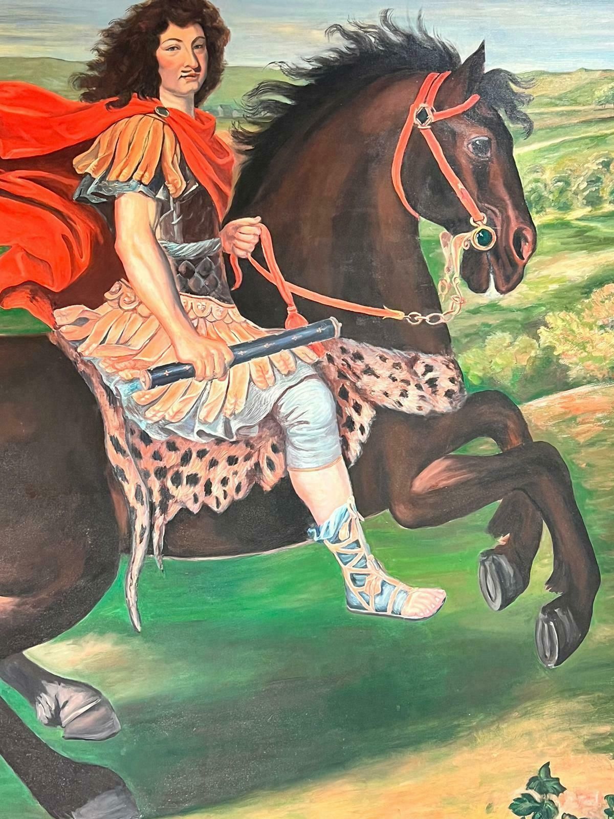 Enormous French Oil Painting King Louis XIV Of France On Horseback20th Century photo Art