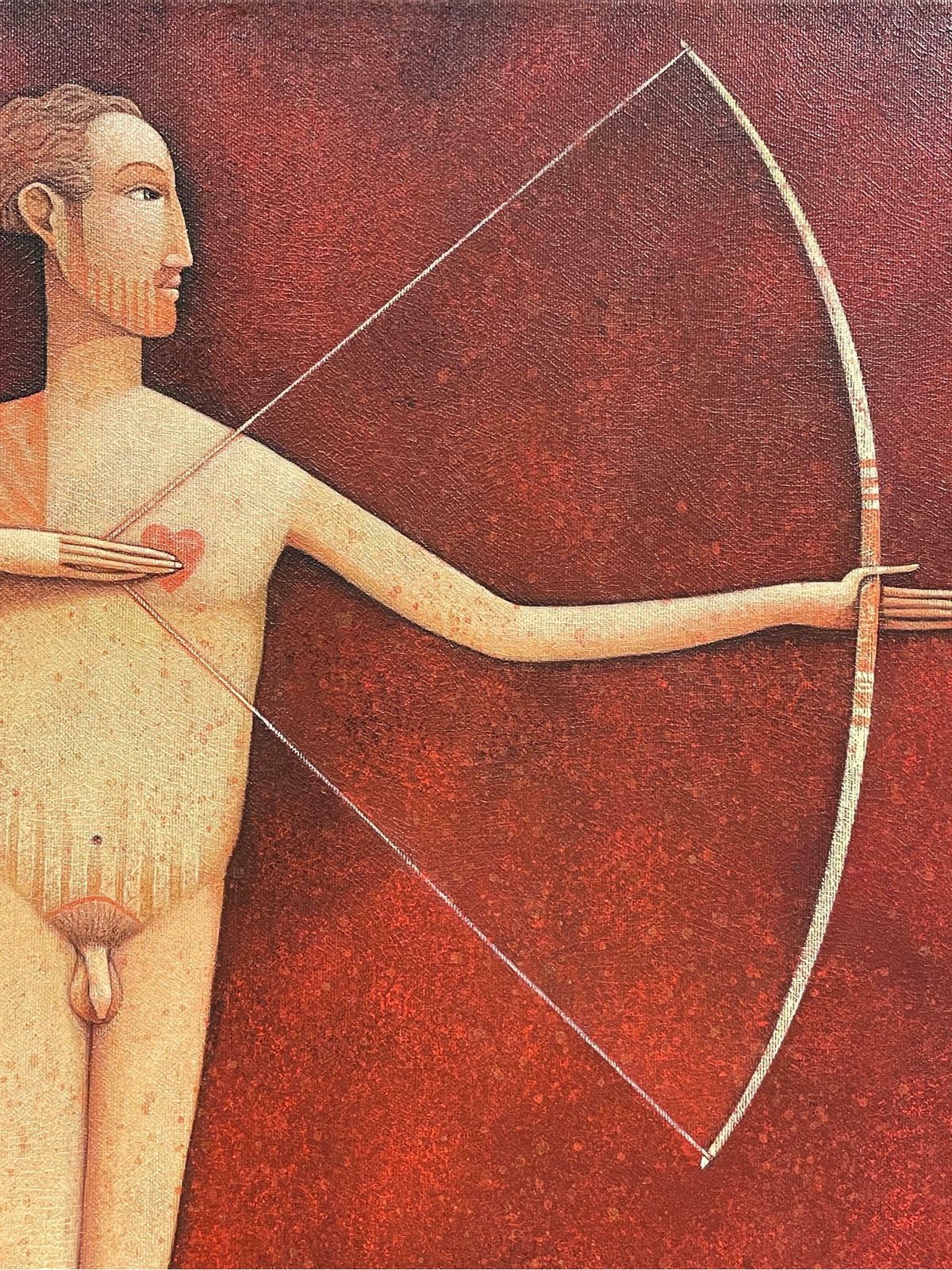 Guerrierepair French Surrealist Nude Man & Woman Portraits Archery Bow & Arrow Signed1998 photo 3693.0